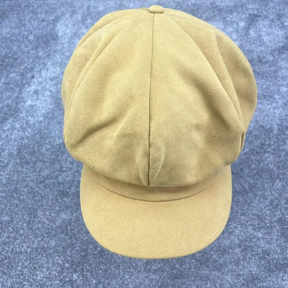 TOPSHOP MUSTARD TAN BAKERS HAT BERET CAP PUFFY Y2K - Picture 1 of 7